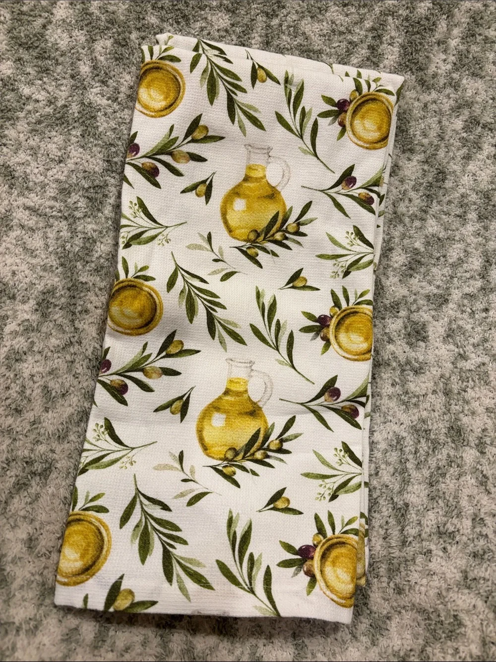 Mint & Ivy Tuscan Olives Olive Oil Botanical Kitchen Towels Set of 2 NWT Cotton